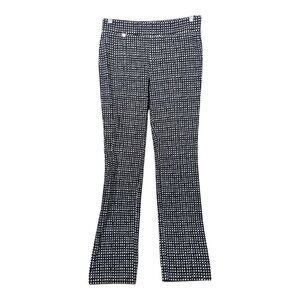 Rafaella Womens Black Gingham Stretch Elastic Waist Pull On Dress Pants Size 8